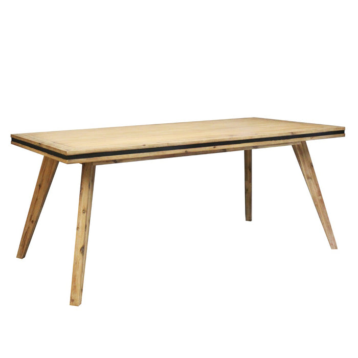 Dining Table 180cm Medium Size Solid Acacia Wooden Frame in Silver Brush Colour