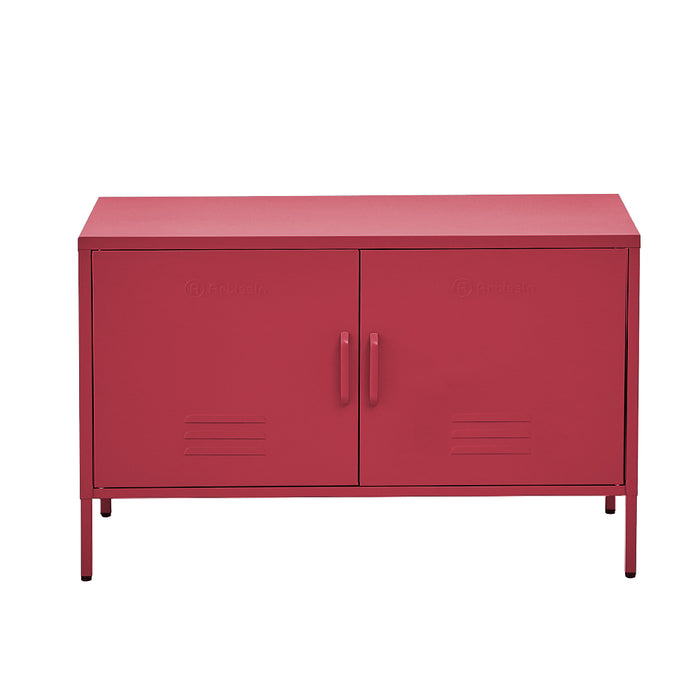 Metal Locker Style Cabinet Sideboard - Pink