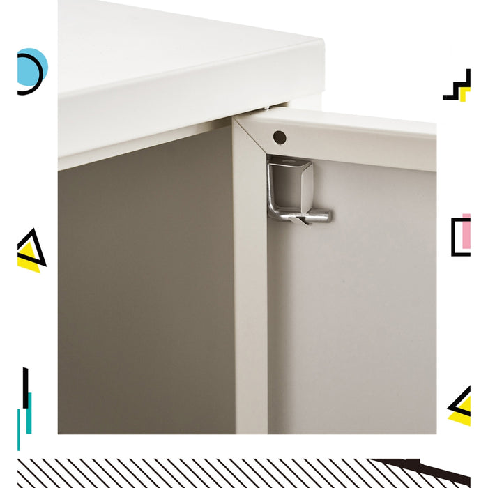 Metal Locker Style Cabinet Sideboard - White