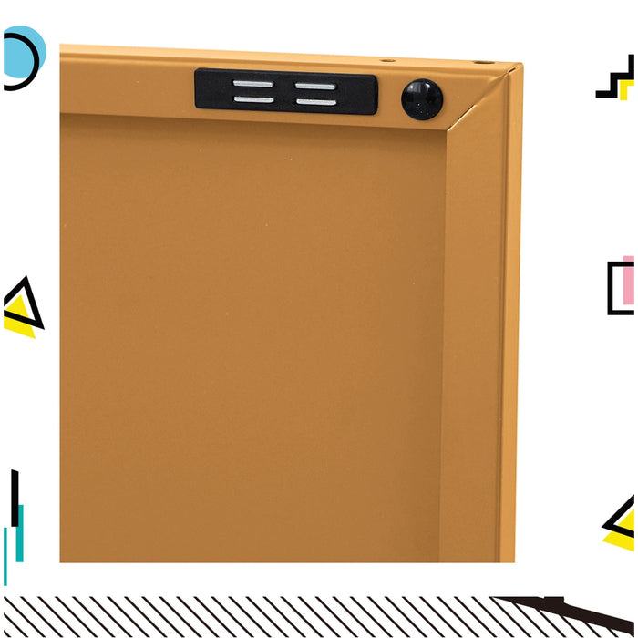 Metal Locker Style Cabinet Sideboard - Yellow