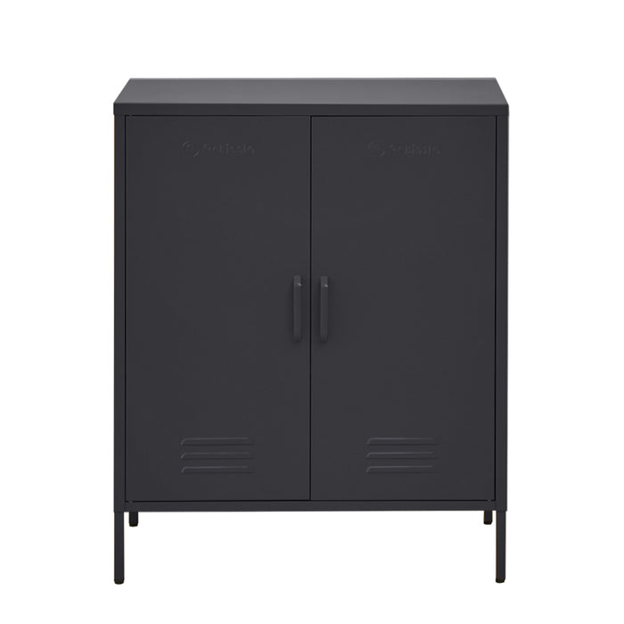 Metal Locker Style Cabinet - Charcoal