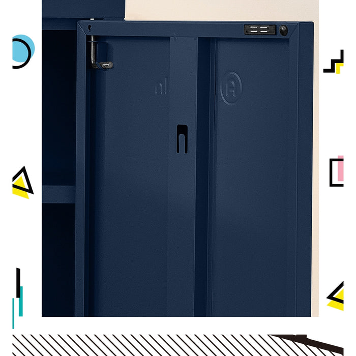 Metal Locker Style Cabinet - Blue