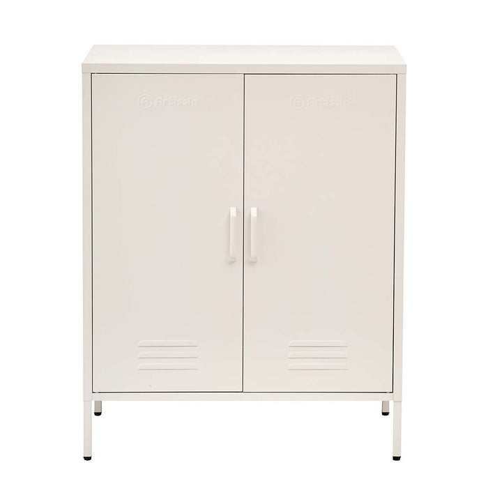 Metal Locker Style Cabinet - White