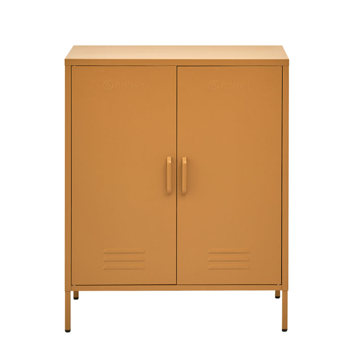 Metal Locker Style Cabinet - Yellow