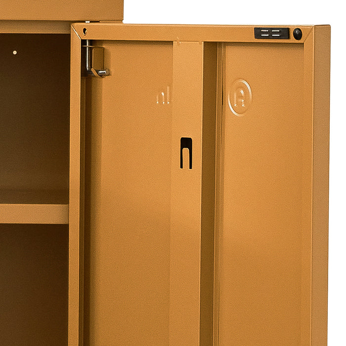 Metal Locker Style Cabinet - Yellow