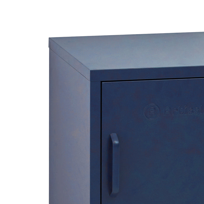 Metal Locker Style Side Table - Blue