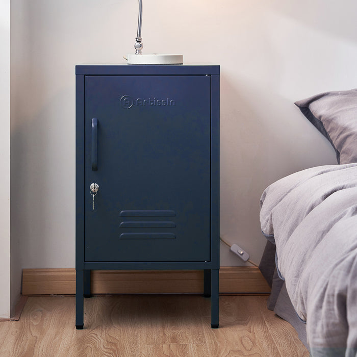 Metal Locker Style Side Table - Blue