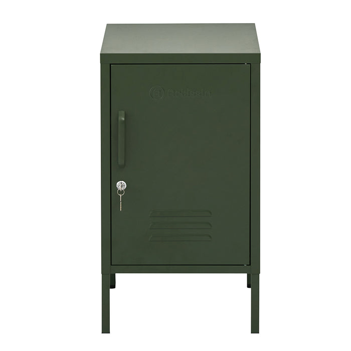 Metal Locker Style Side Table - Green