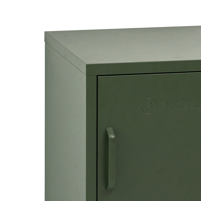 Metal Locker Style Side Table - Green