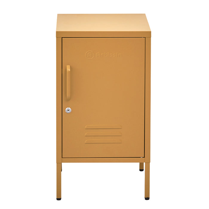 Metal Locker Style Side Table - Yellow