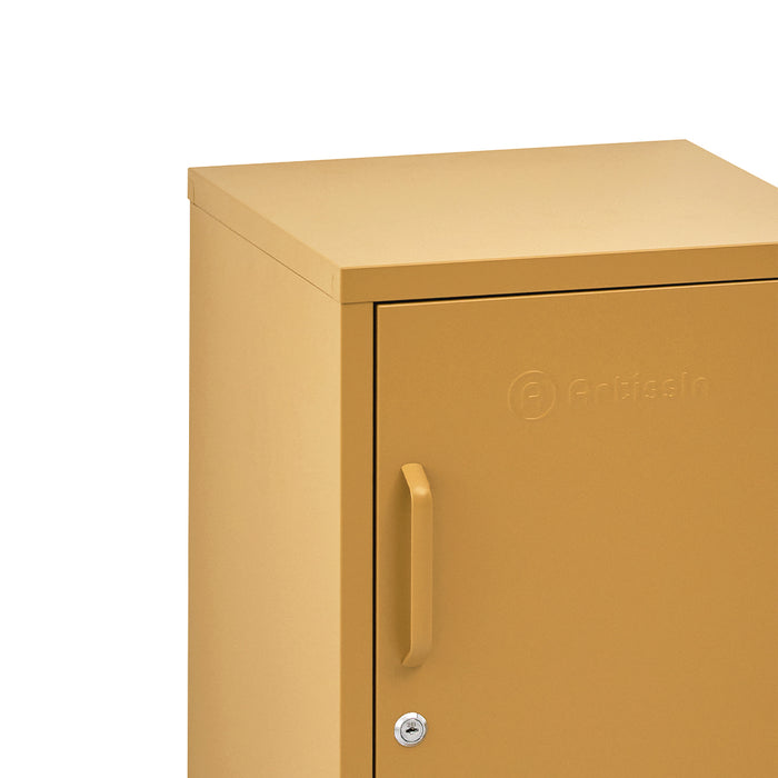 Metal Locker Style Side Table - Yellow