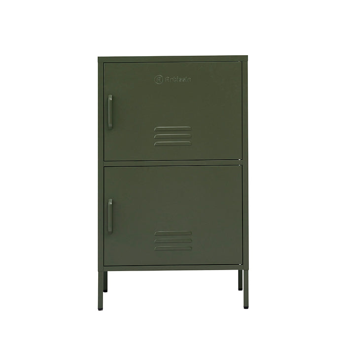 Metal Locker Style Tall Cabinet - Green