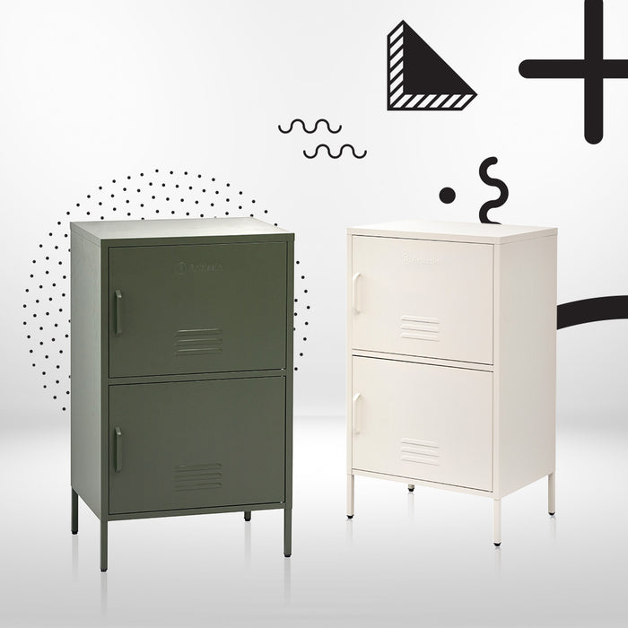 Metal Locker Style Tall Cabinet - Green