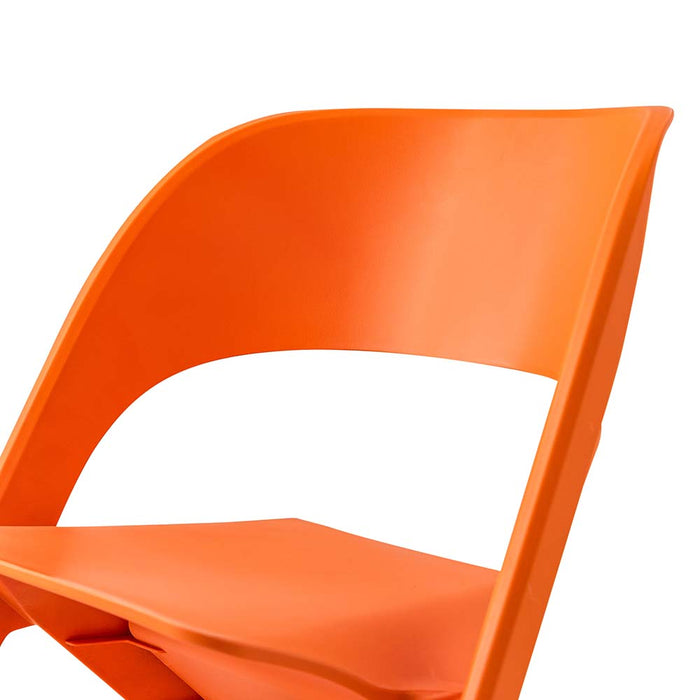 Set of 4 Dining Chairs Office Cafe Lounge Seat Stackable Plastic Leisure Chairs Orange