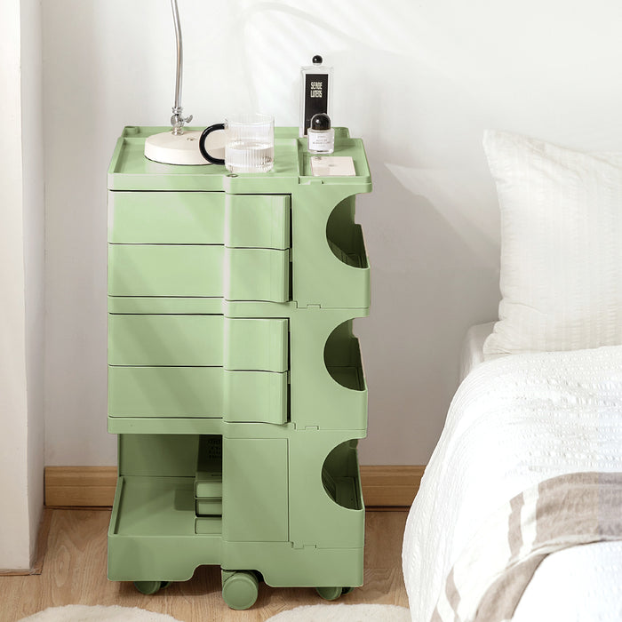 Bedside Table Side Tables Nightstand Organizer Replica Boby Trolley 5Tier Green