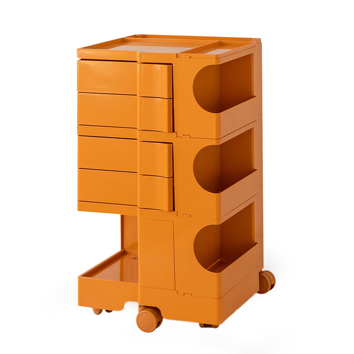 Bedside Table Side Tables Nightstand Organizer Replica Boby Trolley 5Tier Orange