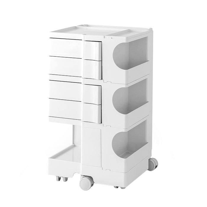 Bedside Table Side Tables Nightstand Organizer Replica Boby Trolley 5Tier White