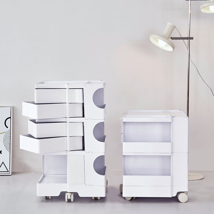 Bedside Table Side Tables Nightstand Organizer Replica Boby Trolley 5Tier White