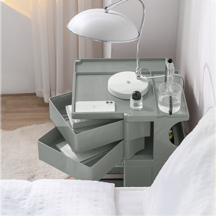 Bedside Table Side Tables Nightstand Organizer Replica Boby Trolley 3Tier Grey