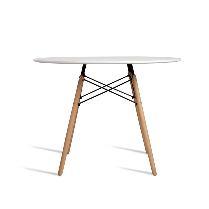 Dining Table 4 Seater Round Replica DSW Eiffel Kitchen Timber White