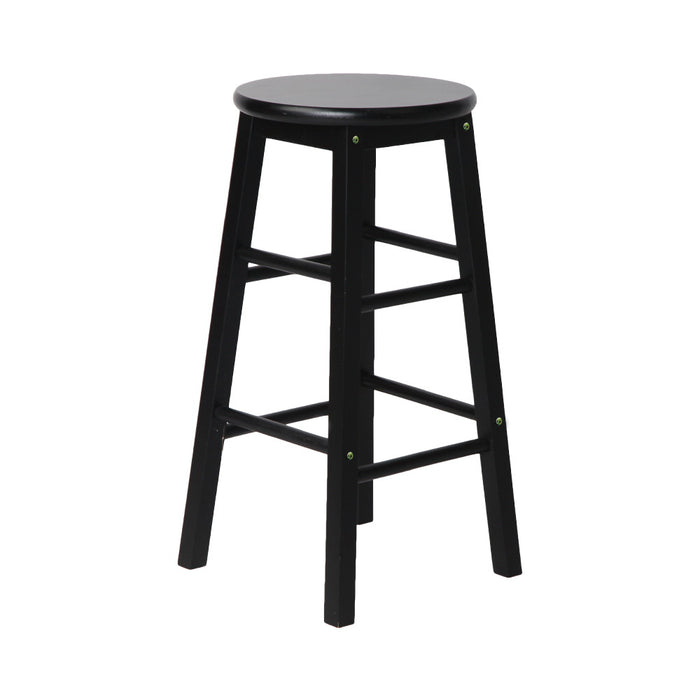 Beech Wood Bar Stools Black - Set of 2