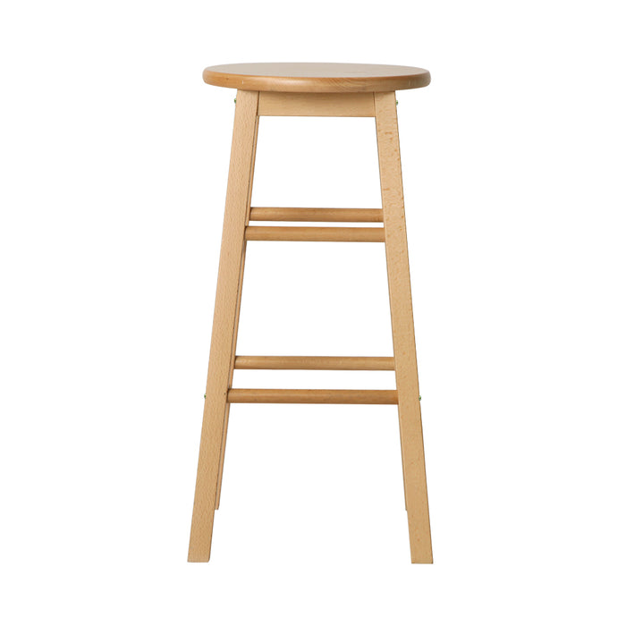 Beech Wood Bar Stools Natural - Set of 2