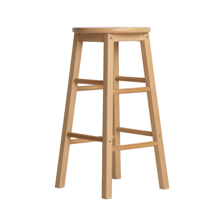 Beech Wood Bar Stools Natural - Set of 2