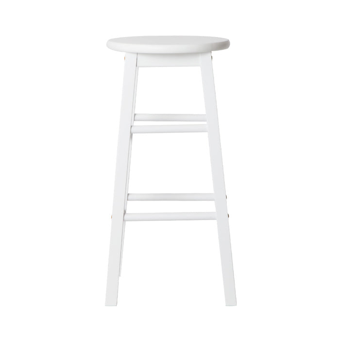 Beech Wood Bar Stools White - Set of 2