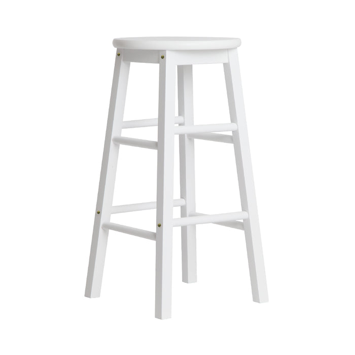 Beech Wood Bar Stools White - Set of 2