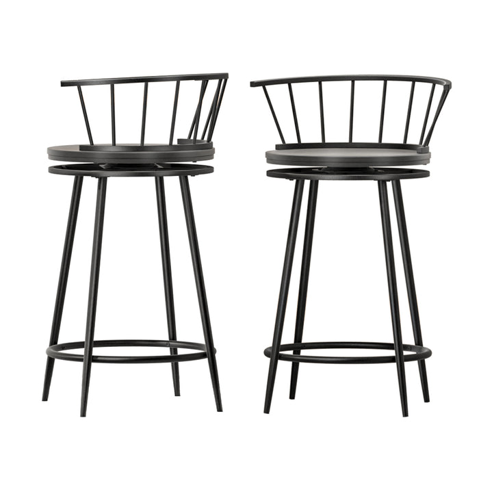 Metal Bar Stools Black - Set of 2