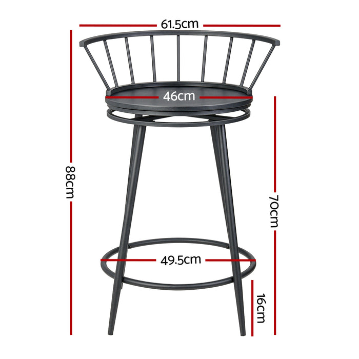 Metal Bar Stools Black - Set of 2