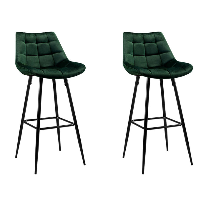 Velvet Betty Bar Stools Green - Set of 2