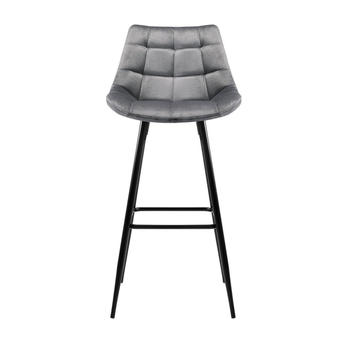 Velvet Betty Bar Stools Grey - Set of 2