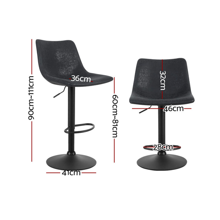 Classic Bar Stools Black - Set of 2