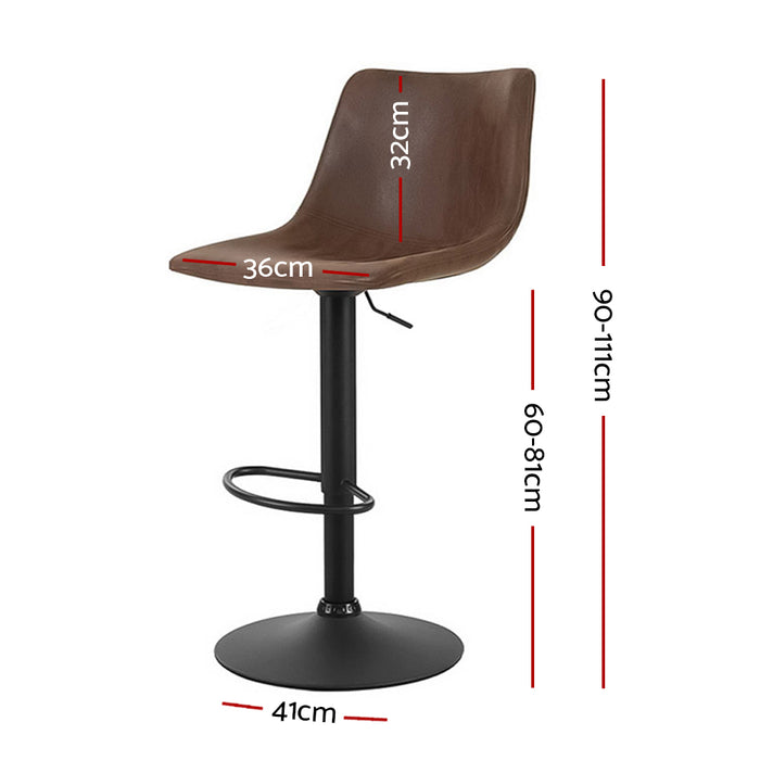 Classic Bar Stools Brown - Set of 2