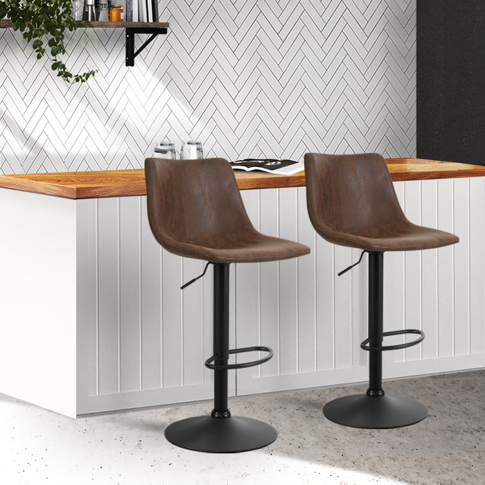 Classic Bar Stools Brown - Set of 2