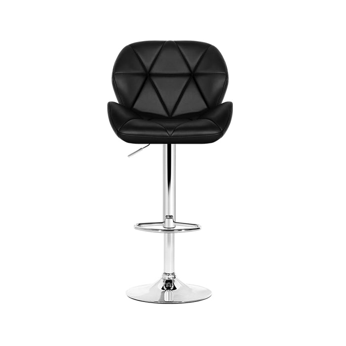 Set of 4 Kitchen Bar Stools - Black and Chrome