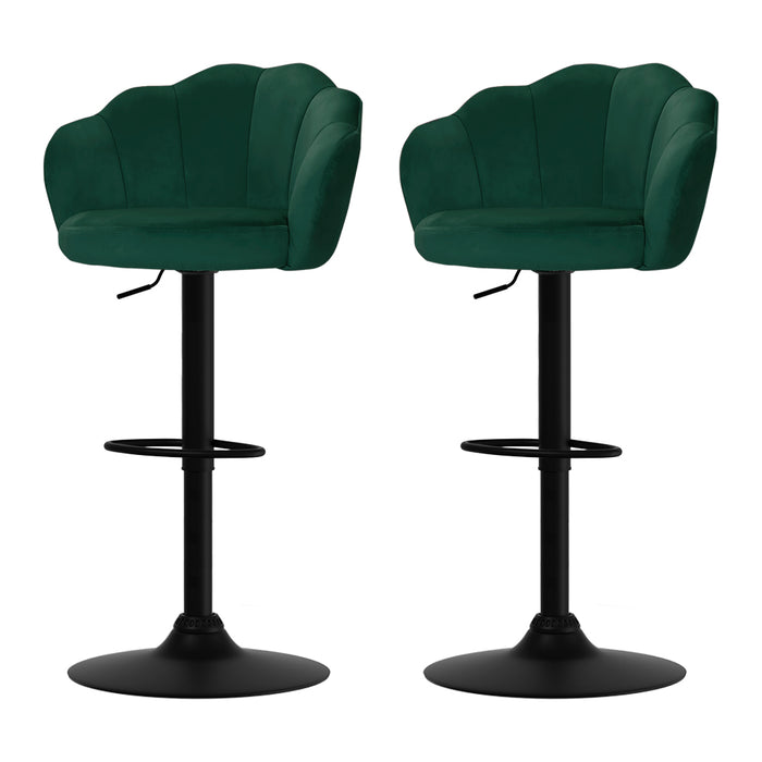 Faye Bar Stools Green - Set of 2