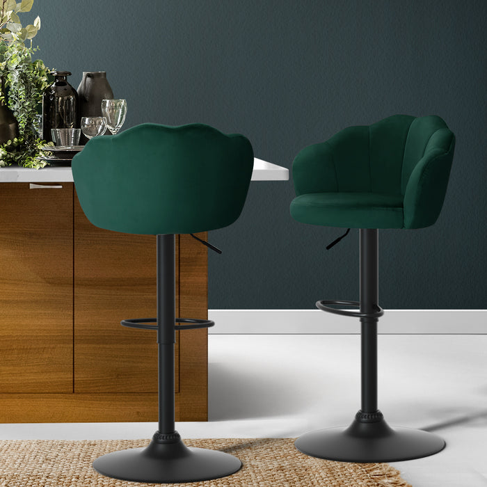 Faye Bar Stools Green - Set of 2