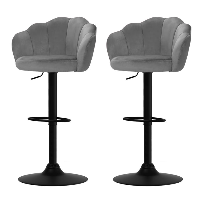 Faye Bar Stools Grey - Set of 2