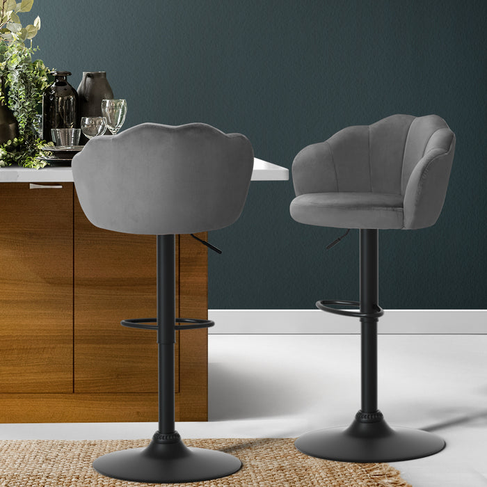 Faye Bar Stools Grey - Set of 2