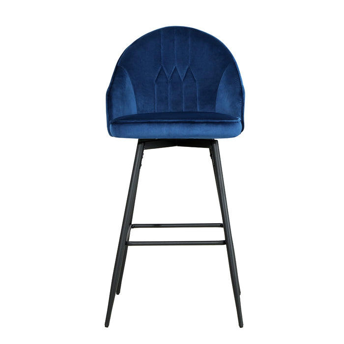 Velvet Mable Bar Stools Blue - Set of 2