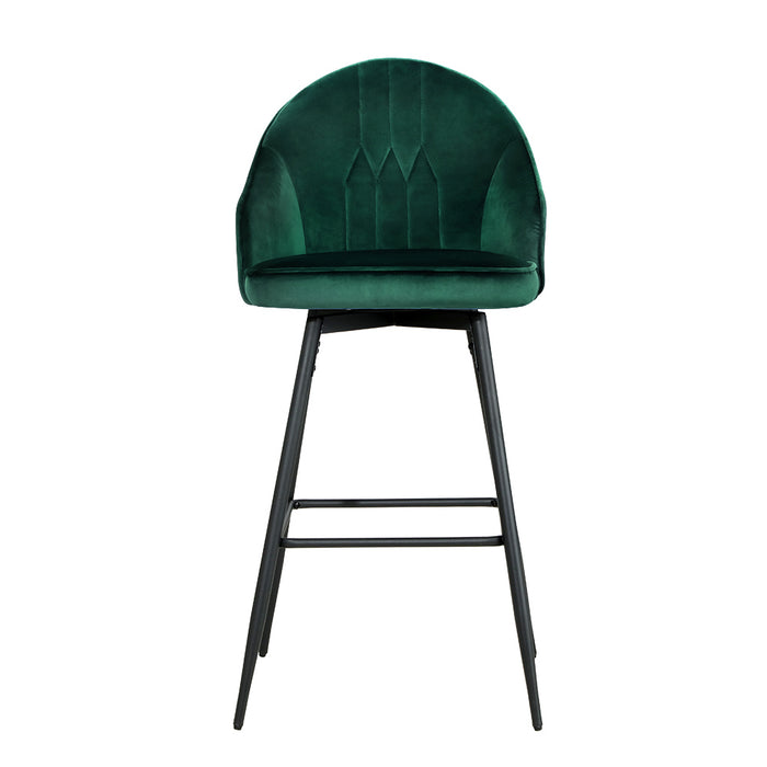 Velvet Mable Bar Stools Green - Set of 2