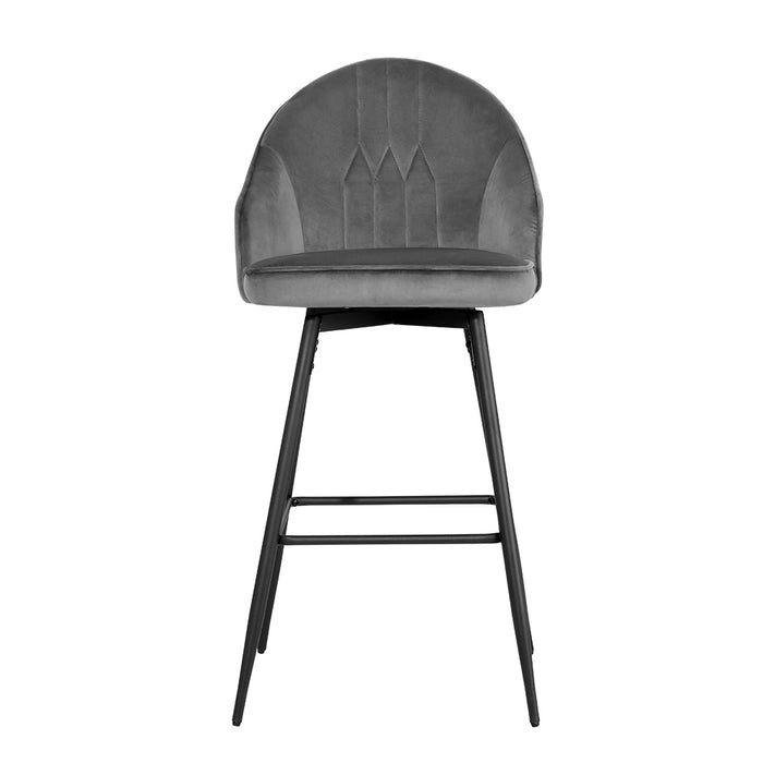 Velvet Mable Bar Stools Grey - Set of 2