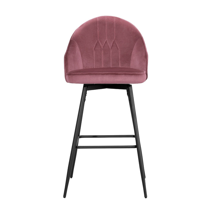 Velvet Mable Bar Stools Pink - Set of 2