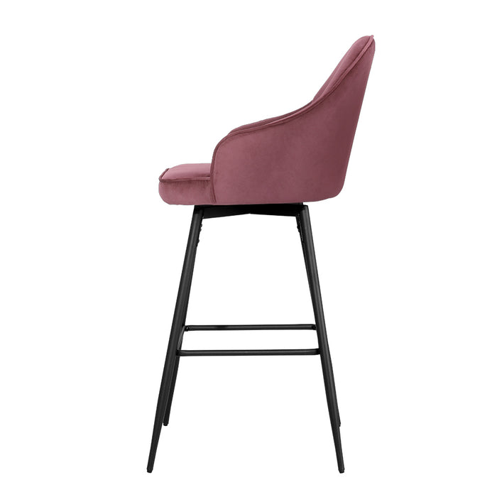 Velvet Mable Bar Stools Pink - Set of 2