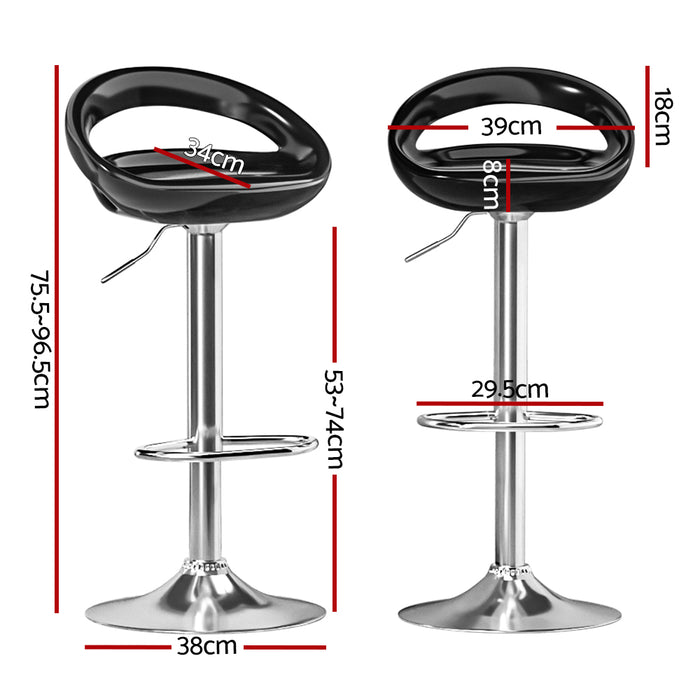 Indigo Bar Stools Black - Set of 2