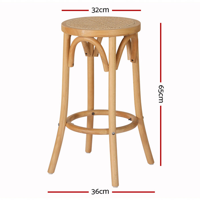 Bar Stools Wooden Stool Counter Chair Kitchen Barstools Rattan Seat