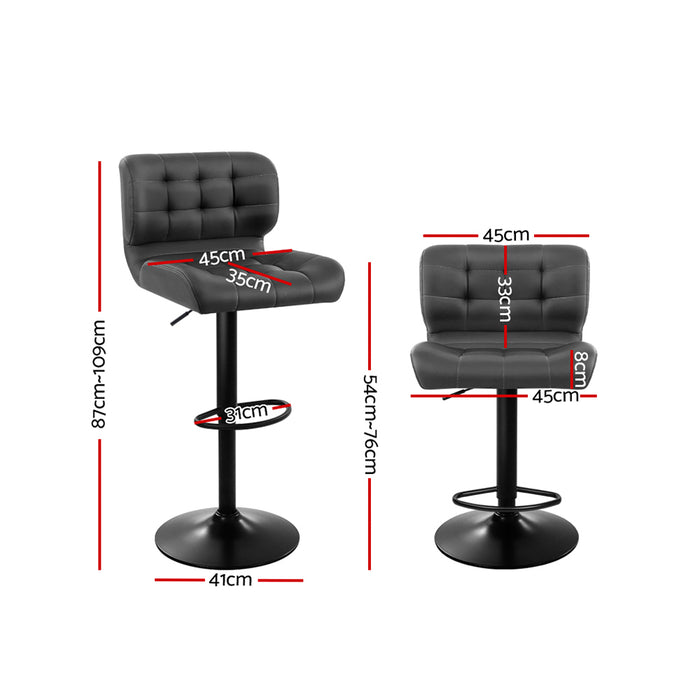 Dani Bar Stools Black/Grey - Set of 2