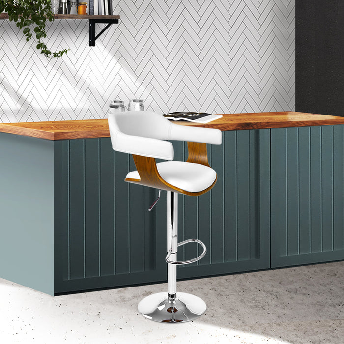 Edith Bar Stool Wood/White - Set of 1